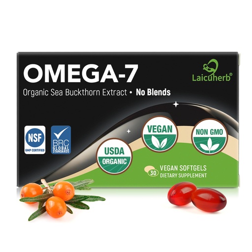 [BRSRGAD4BMORSDLZ] Organic Omega 7 Sea Buckthorn Oil Capsules - Omega 7, 3-6-9 Supplements for Skin, Eye, Hair & Nail Health, Hydration & Wellness Support，USDA-Certified, 30 Softgels, Travel-Friendly