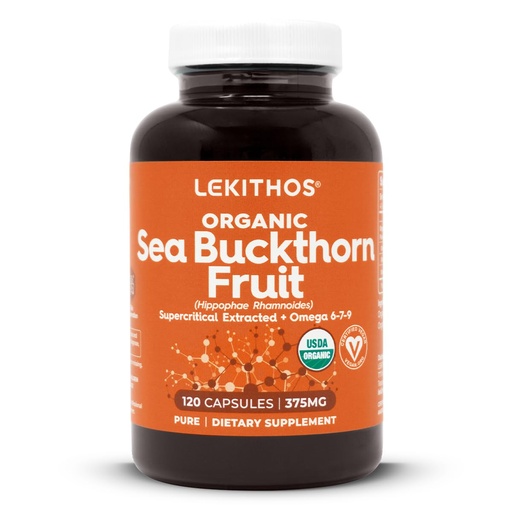 [BRSREHTRORYWCGT6] Organic Sea Buckthorn Capsules | Organic Omega 6-7-9 Complex | 1125mg Per Serving | Supports Skin Barrier and Inflammatory Response | USDA Organic, Vegan, Non-GMO, Gluten-Free | 120 Capsules