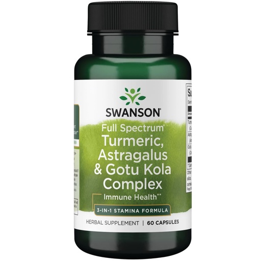 [BRSWIFALOQCBUGY3] Swanson Full Spectrum Turmeric Astragalus & Gotu Kola Complex 60 Capsules
