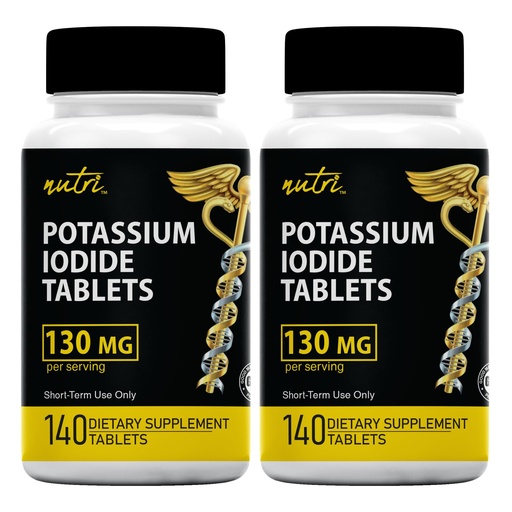 [BRSROA3YB4CRQCTG] Potassium Iodide Tablets (Pack of 2) 130mg - 280 Tablets EXP 10/2032 - YODO Naciente - KI Pills - Yoduro de Potasio - Nutri Supplements
