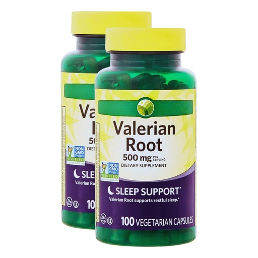 [BRSREBINCUCWGFY7] KP+ Valerian Root 500 mg Capsules | Natural Sleep Support & Relaxation Aid | 100 Vegetarian Capsules | Non-GMO Herbal Supplement | Pack of 2