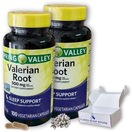 [BRSREH3YBZYQO3AY] Valerian Root 500mg- Vegan Capsules,100Ct (Pack of 2), Boxed by Fusion Shop Store