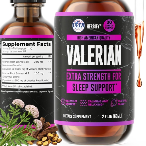 [BRSW2AL2DN6GOELP] Valerian Root Supplement - Valerian Root Tincture – Nervous System Support 2 Fl oz