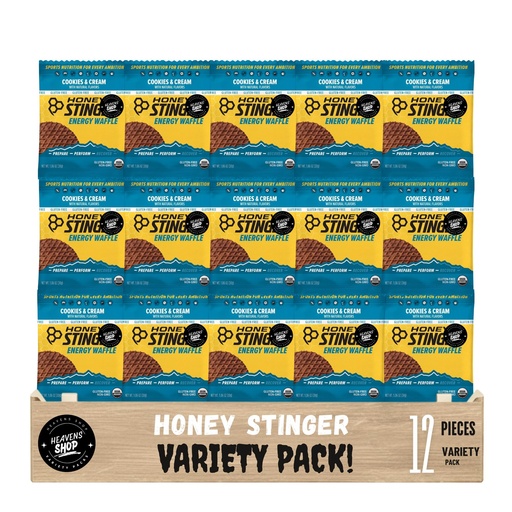 [BRSRGHYCAQPWC23G] Honey Stinger Organic Energy Waffle, Gluten Free Cookies & Cream, Caffeine Free Healthy Snack, 1.06 oz., 12 pk.