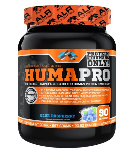 [BRSWYZQ6CACBMD3X] ALR Industries HumaPro Essential Amino Acid Formula | EAA Protein Supplement | Supports Muscle Recovery & Performance | Vegan, Gluten Free | | 90 Servings (Blue Raspberry)