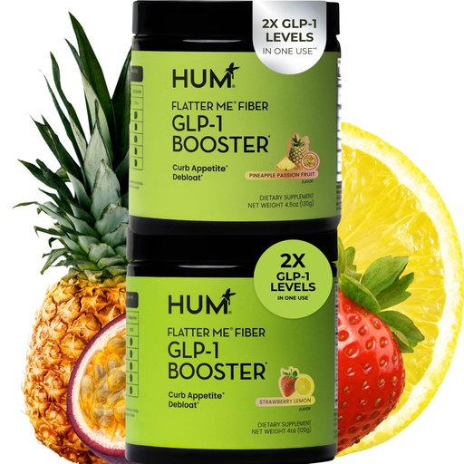 [BRSREAAHCMHQIALJ] HUM Flatter Me Fiber Supplement for Women & Men, Prebiotics & Digestive Enzymes to Support Weight & Bloating, Digestive & Gut Health, Fiber Powder Drink Mix