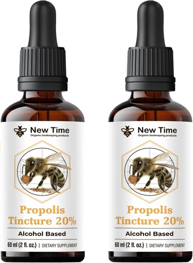 [BRSRECARCMBB43AZ] 2 Pack Propolis Extract 20% – 2 Pack (Total 4 fl oz) Alcohol-Based Liquid Drops – Natural Bee Product for Immune Support, Antioxidant Protection & Respiratory Wellness