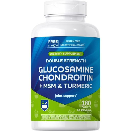 [BRSROYADAR5QKDQV] Rite Aid RA DS Glucosamine Chondr + MSM & Turmeric 180 Count, Supports Healthy Cartilage, Protects Joints and Bones, Antioxidant Formula