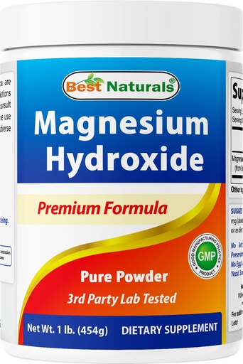 [BRSROYI6BYPBGAA3] Best Naturals Magnesium Hydroxide Powder - 380mg of Elemental Magnesium per Serving - 454 Servings per Cotainer - 1 Pound