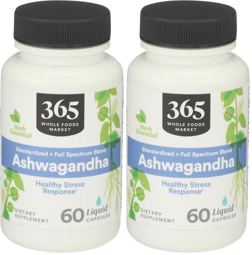[BRSRYYAFDMMRUET3] 365 by Whole Foods Market, Ashwagandha, 60 Count (Pack of 2)