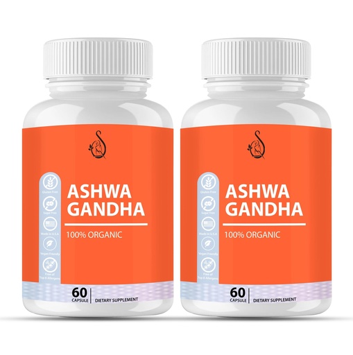 [BRSRGYL3CJ5QO2D2] Organic Ashwagandha Root Capsules, 100% Organic Stress & Cortisol Support, 60 Vegan Capsules, Made in USA (2)