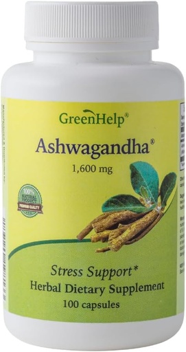 [BRSRGYAKB4JQ43L7] Ashwagandha Capsules - 1600mg Root Extract - Supports Stress Relief, Sleep, Energy, Cognitive Function & Wellness - Vegan, Non-GMO, Gluten-Free - 200 Capsules