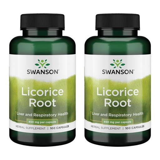 [BRSWGFD3CINQE3Q3] Swanson Licorice Root 450 mg 100 Caps (2 Pack)