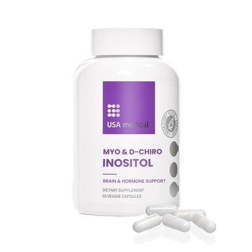 [BRSRA2YCCQNBQHI4] Inositol Vitamin B8 - Myo-Inositol + D-Chiro Inositol 40:1 Ratio | 60 Capsules