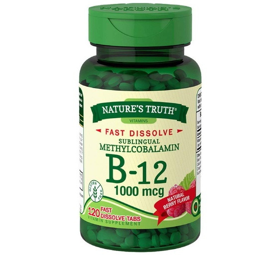 [BRSWGYI7OEMBAGYZ] Nature's Truth Vitamin B-12 1000 mcg Fast Dissolve Tablets, Natural Berry Flavor 120 ea (Pack of 2)