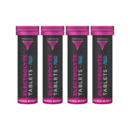 [BRSWYGILBUHGGAI6] Fluid Tactical - 40 Count Effervescent Electrolyte Tablets | Mixed Berry | 320mg Sodium, 160mg Potassium | Dehydration Prevention & Proactive Recovery