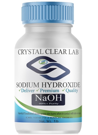 [BRSRAYYHBB7WYA3F] Crystal Clear Lab Sodium Hydroxide - Food Grade - (Lye,Caustic Soda Beads) 2-Pounds 1 Bottle