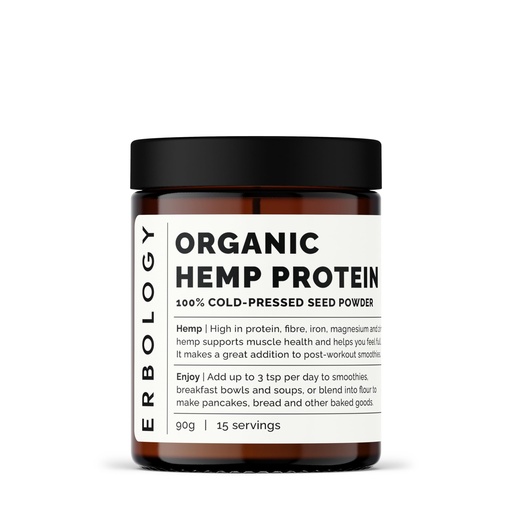 [BRSWGYA6PJ6BO235] Erbology Organic Hemp Protein Powder 3.2 oz - Rich in Vitamin D and Minerals - Raw - Gluten-Free