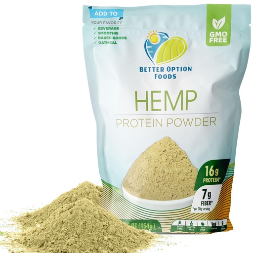 [BRSRMGALDMJQGYL6] Hemp Protein Powder - Easy-to-Digest Fiber Protein Powder for Oatmeal, Smoothies & Baked Goods - Non GMO, Zero Dairy & Gluten Free, Vegan, Plant Based Protein Powder, 16 oz