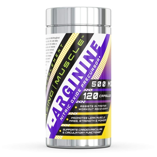 [BRSWGFQCB55BOEL2] Amazing Muscle L-Arginine Essential Amino Acid Supplement | 500 Mg Per Serving | 120 Capsules | Workout Muscle Recovery