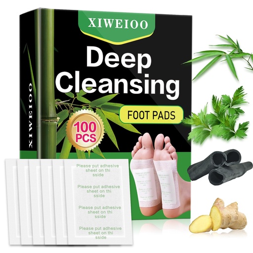 [BRSRA2YLCF5W2CY7] 100 Foot Pads Natural Bamboo Vinegar Gingerr | Deep Cleansing Foot Paches for Stress Relief for Stress Relief, Better Rest, Feet Health Patches, Relaxing Muscles christmas gifts for women