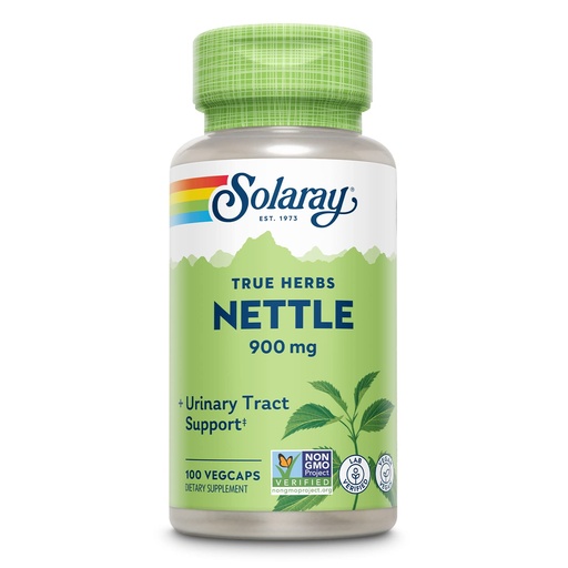 [BRSWIGT4PMFR6336] SOLARAY Nettle Leaf 900 mg, Vegan Supplement for Urinary Health and Kidney Support, Prostate Health and Respiratory Wellness, Non-GMO, 50 Servings, 100 VegCaps