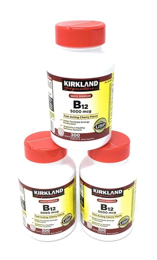 [BRSWGEIBOANBSCQZ] Kirkland Signature Sublingual B-12 5000 mcg, 3 Bottles (300 Tablets)