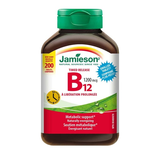 [BRSWYZQYOAMQ4CDL] Jamieson Timed Release Vitamin B12 1200 mcg, 200 Tablets