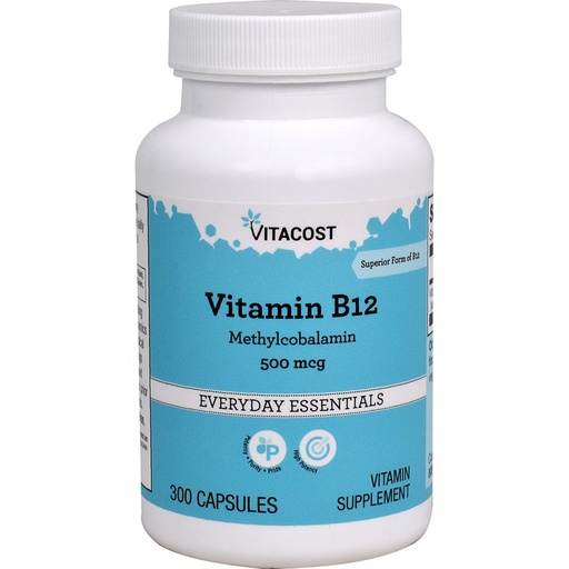 [BRSWIZT7BIGAA3TO] Vitacost Vitamin B12, 500 mcg, 300 Capsules
