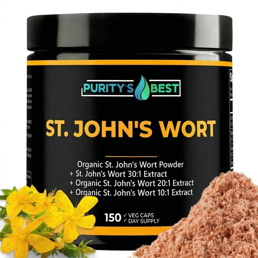 [BRSRAHYYCQHQOF3J] Purity’s Best St. John’S Wort, 500 mg Per Serving, Sleep, Natural Stress Relief Support, 150 Veggie Capsule, 5 Month Supply