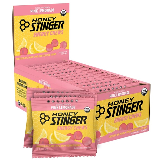 [BRSWIZ35CECBMDI7] Honey Stinger Organic Pink Lemonade Energy Chew, Gluten Free & Caffeine Free, for Exercise, Running and Performance, Sports Nutrition for Home & Gym, Pre and Mid Workout, 21.6 Ounces (Pack of 12)