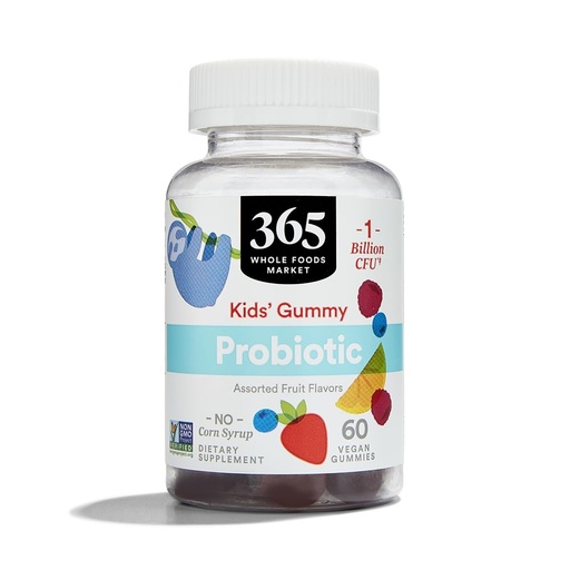 [BRSWGGITCAMBYHTF] 365 by Whole Foods Market, Kid's Probiotic Gummy 1 Billion CFU, Assorted Fruit Flavors, 60 Count
