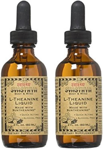 [BRSWGFQ3CN6BSC3G] Svasthya Body & Mind Liquid L-Theanine - Alcohol Free, Made in The USA, Suntheanine-GMP, 2 oz - 2 Pack