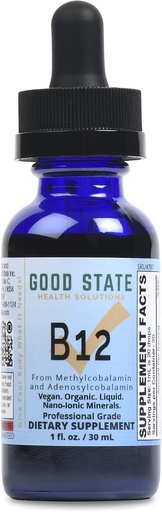 [BRSWYAL4CJ7W2ELV] Good State Ionic B12, Men and Women’s Liquid Nano Ionic Dietary Supplement, 1 Ounce Bottle