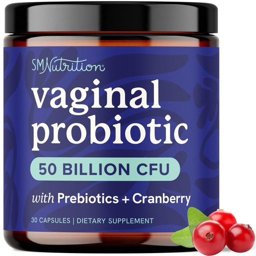 [BRSREZQ5O56AGCQ7] Vaginal Probiotics | 50 Billion CFU for Vaginal Health & pH Balance for Women | Healthy Odor & Yeast Balance | Womens Probiotics and Prebiotics with Cranberry Extract | Vegan & Gluten-Free | 30 Ct