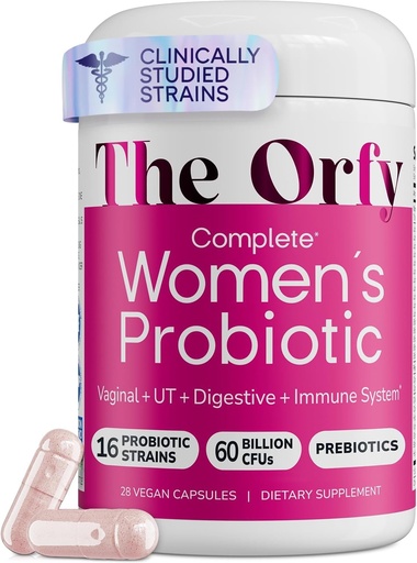 [BRSREY37CABA4FLF] Complete Probiotics for Women - Vaginal, UT, Digestive & Immune Health - 60 Billion CFU, 16 Strains, Prebiotics and Probiotics for Women pH Balance Healthy Vaginal Odor - Once Daily