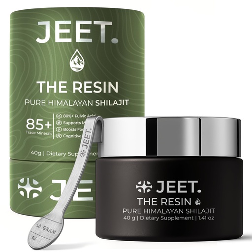 [BRSREGIOO4GWYAL3] JEET. Himalayan Shilajit Resin 40g (80 Servings) – 90.99% Fulvic Acid Lab Verified – 85+ Trace Minerals – Gold Grade Shilajit for Men and Women – Energy, Recovery and Vitality Support