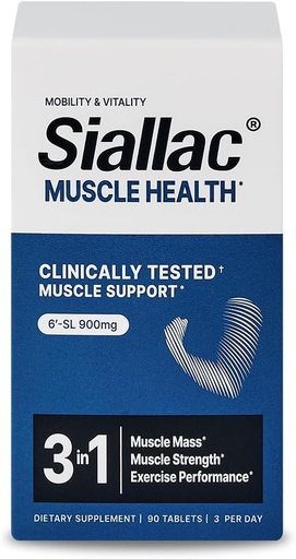 [BRSRAAT5BACWCFD3] Muscle Health - Made in USA - Vylepšení svalové hmoty a síly, rychlé cvičení zotavení, snížení únavy a zvýšení výkonu cvičení, 6-Sialyllactus- (6-SL), 900mg, 90 tablet