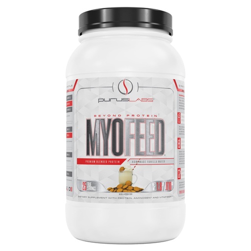 [BRSWKFA3BQAAIGTE] Purus Labs Myofeed Blended Protein | Ultra Filtered Whey Isolate & Concentrate | Soluble Fiber & Digestive Enzymes | 25 Servings (Homemade Vanilla Wafer)