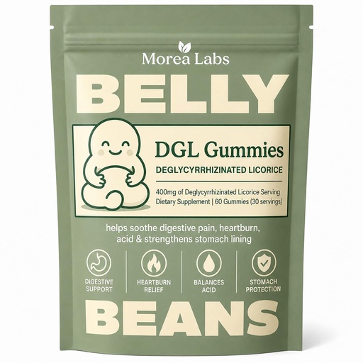 [BRSRYZA6CEOQGGY7] DGL Gummies, Belly Beans DGL Gummies, 400mg Deglycyrrhizinated Licorice Root Extract, Digestive Comfort Support, No Gluten, 60 Gummies