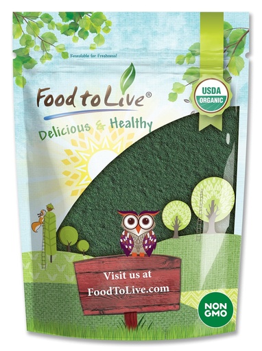 [BRSWYY32CR6WK2TG] Food to Live - Organic Chlorella Powder, 8 Ounces — Non-GMO, Kosher, Raw Green Algae, Vegan Superfood, Bulk, Pure Vegan Green Protein, Great for Drinks, Broken Cell Wall
