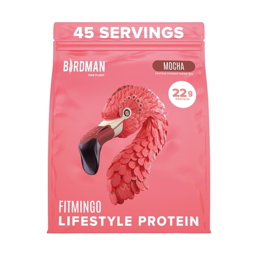 [BRSRAYAZCINAE3TZ] BIRDMAN Fitmingo Vegan Protein Powder with Inositol, Collagen Boosters, Hyaluronic Acid and Vitamins | Low Carb, Dairy Free, Low Calorie | 22g Plant Based Mocha Protein Powder with Myo-Inositol