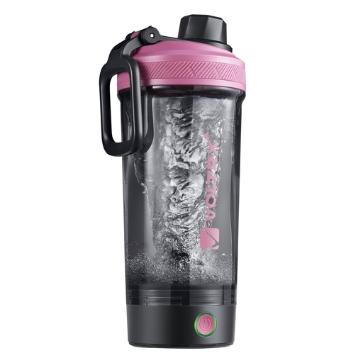 [BRSREBIDAAOWOETA] VOLTRX Shaker Bottle, Gallium USB C Rechargeable Electric Protein Shake Mixer, Shaker Cups for Protein Shakes and Meal Replacement Shakes, BPA Free, Made with Tritan, Neon Pink, 24oz