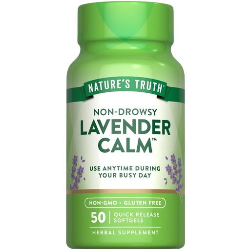 [BRSRAYIEA4GRQGT2] Nature's Truth Lavender Calm Softgels Oral Supplement | 50 Count | Non-Drowsy Herbal | Non-GMO & Gluten Free