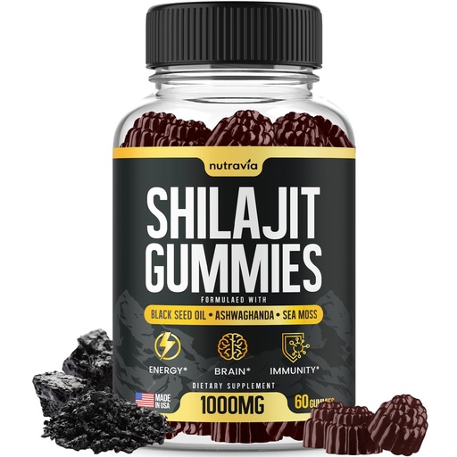 [BRSRABDQBEOWCCA4] Shilajit Gummies - 3 in 1 with Sea Moss, Black Seed Oil, Ashwagandha - Natural Formula Shilajit Supplement 85+ Trace Minerals, Pure Himalayan Shilajit Gold Gomitas De Shilajit, USA Made (60 Gummies)