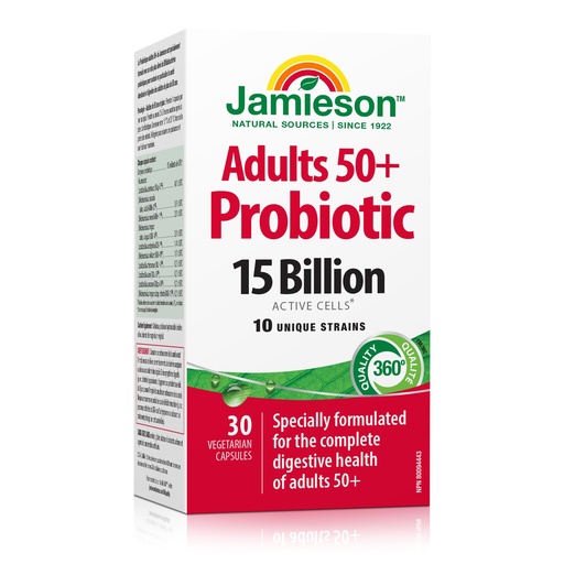 [BRSWGFD3OQPRG3Y4] Jamieson Adult 50+ Probiotic Complex, 15 Billion, 30 vegi caps