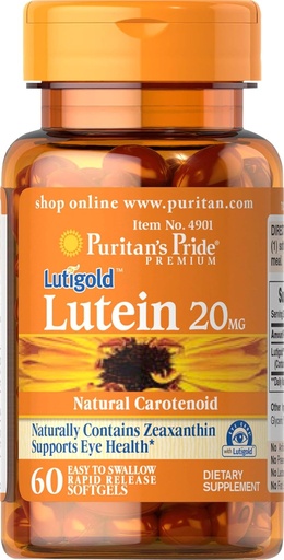 [BRSWIZQ3OV6Q2CLM] Puritan's Pride Lutein 20 mg with Zeaxanthin 60 Softgels