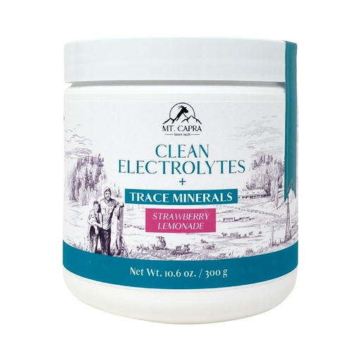 [BRSRGC33A4HAEYIV] Mt. Capra Clean Electrolytes + Trace Minerals | Whole Food Minerals from Grass-Fed Goat Milk | Hydrating and Easy to Mix | Strawberry Lemonade | 30 Servings - 10.6 oz