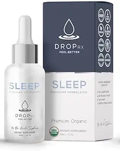 [BRSROBINCMAWAELF] DropRx Sleep by Dr. Nicole Saphier – Melatonin Drops with Passion Flower, Ashwagandha & Magnolia Bark Extract – Organic, Non-GMO, Vegan, Gluten-Free, Kosher – Made in USA (2 Fl Oz)