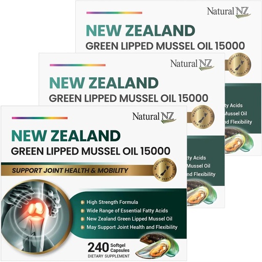 [BRSRAGD3OIMWGYI3] Green Lipped Mussel Oil 15000 240 Softgel Caps (3)